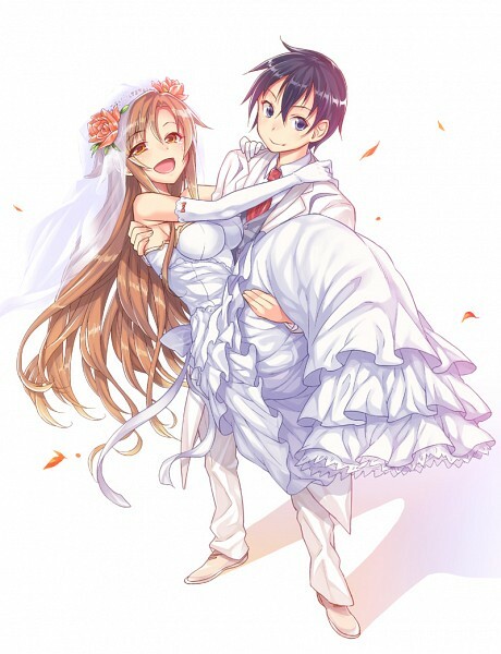 asuna, kirito and sword art online