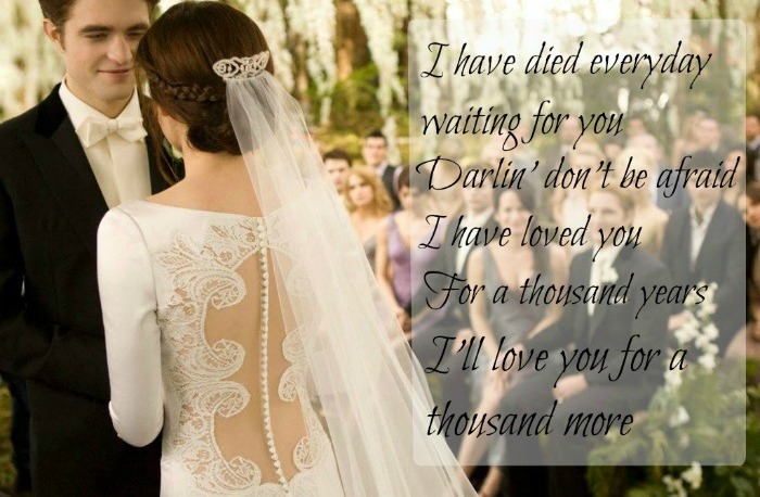 edward and bella, twilight, gown and christina perri