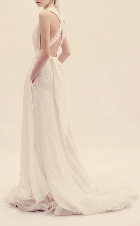 white, back detail and dress