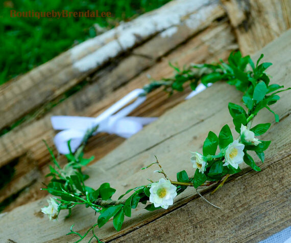 rustic accessory, head wreath, flower headband and handmade
