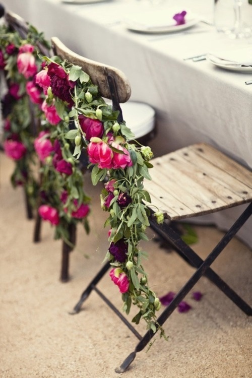 flowers, chair, party and floral garland