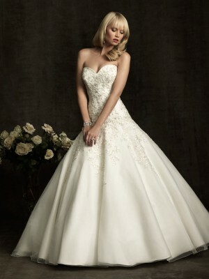 strapless wedding dress, ballroom wedding dress and allure_bridals_8910