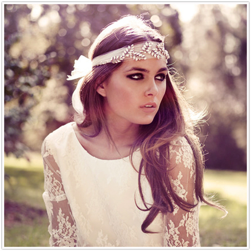 bohemian, vintage wedding, bridal and headband