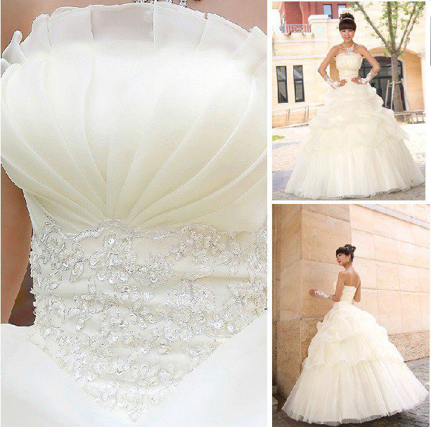 bridal, gawn, dress and white