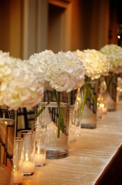 table settings, cute and hydrangeas