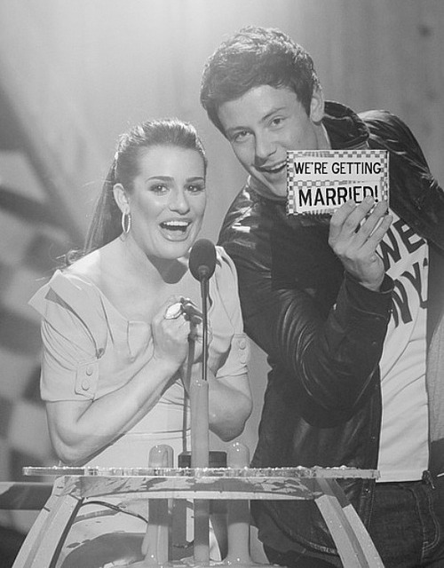 love, cory monteith, couple and lea michele