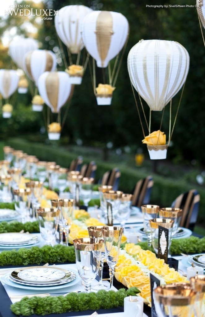 party, air balloon, elegant parties and lfowers