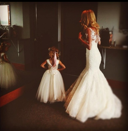 dress, mom, daughter and white