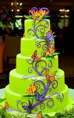 wedding cake, colorfull and cake