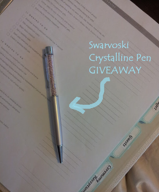 bride, swarovski crystalline pen, planning and giveaway