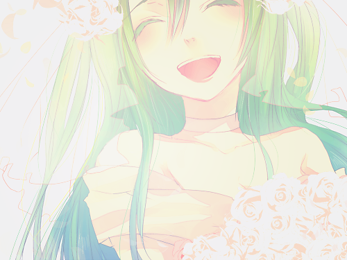 flowers, anime girl and faded colour