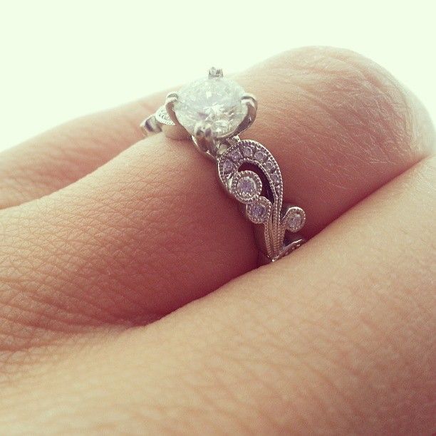 ring, vintage, round and diamond