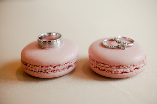 wedding ring, ring and macarons