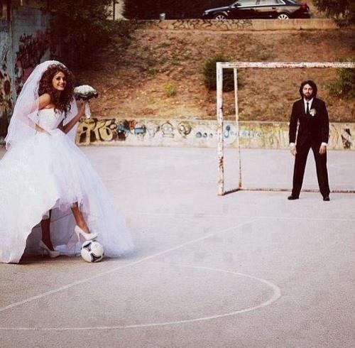 futbol, husbands, bride and girls