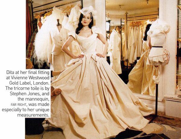 vivienne westwood, wedding dress, Dita von Teese and vogue