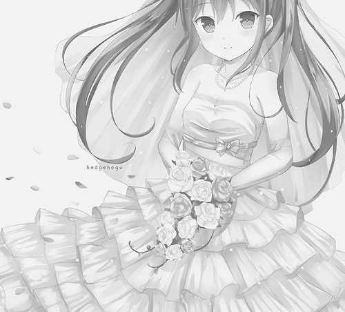 manga, black and white, girl and layered