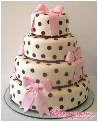 pink bow, eating and wedding cake