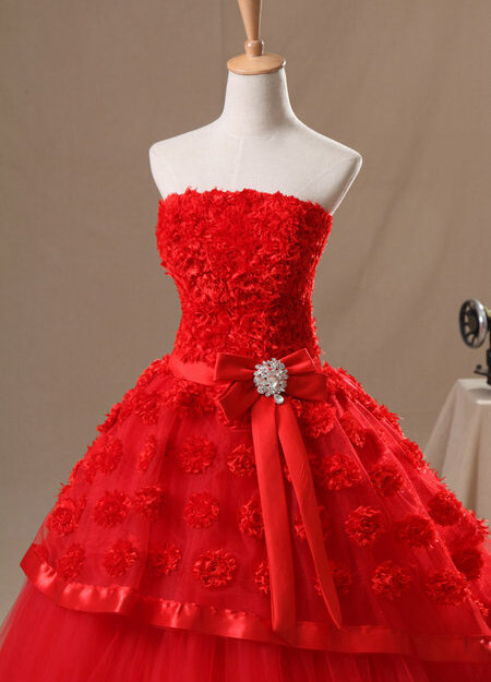 princess dress, hot red and bride dress