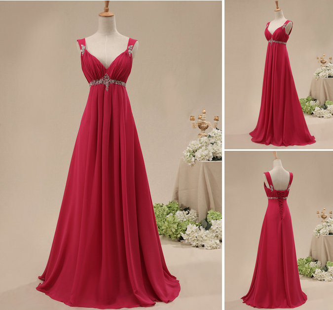 pink dress, formal dress, v-neck dress and wedding dress