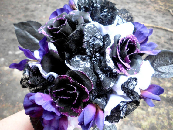 bouquet, gothic and bridal