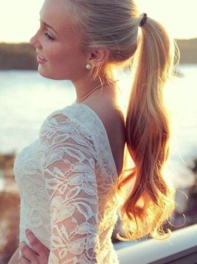 cute, white dress and pony tails