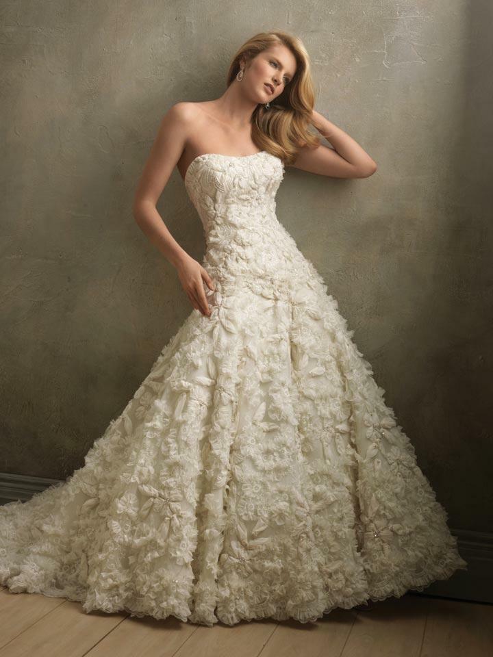 beautiful, pretty, weddinggown and strapless