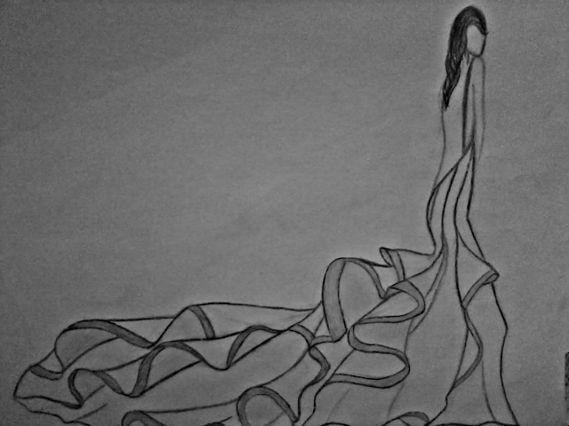 sketches, fashion, dress and wedding dresses