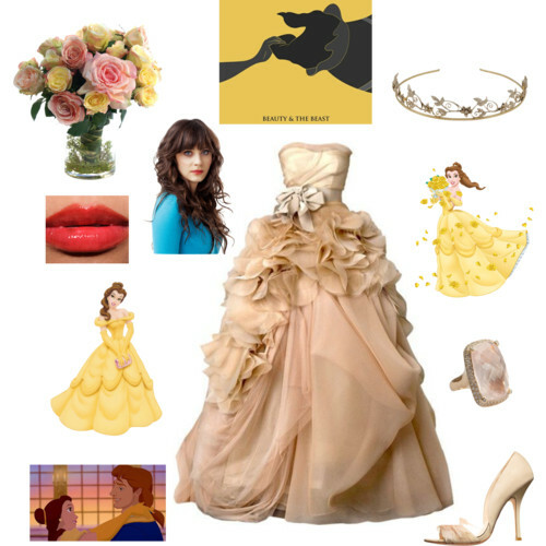 beauty and the beast, dress, belle and zooey deschanel