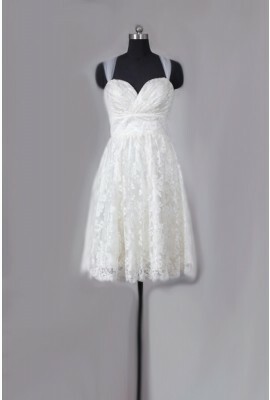 lace wedding dress, short wedding dress and sweetheart wedding dress