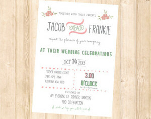 romantic wedding, garden wedding and wedding invitation