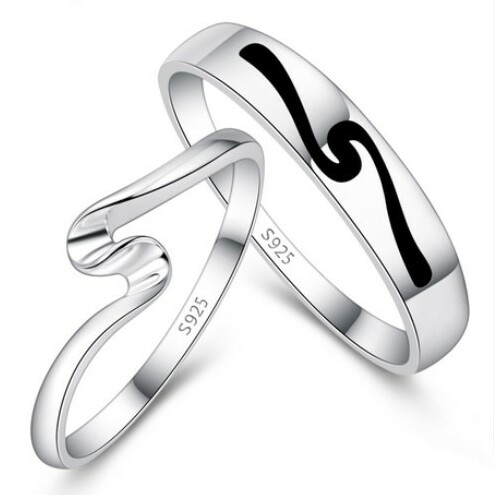 affordable promise rings, curved wedding bands, couples promise rings and unique wedding rings