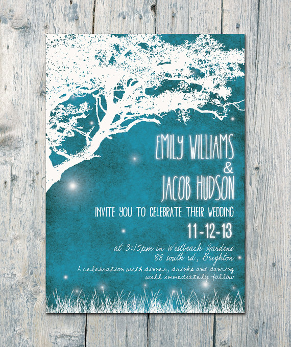 firefly, weddingcard, invitation and garden
