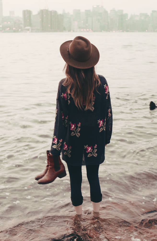 style, sweater, flowers and bow