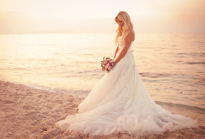 wedding dress, flowers and white