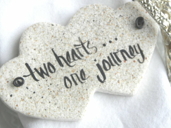 double hearts, wedding favors and salt dough ornaments