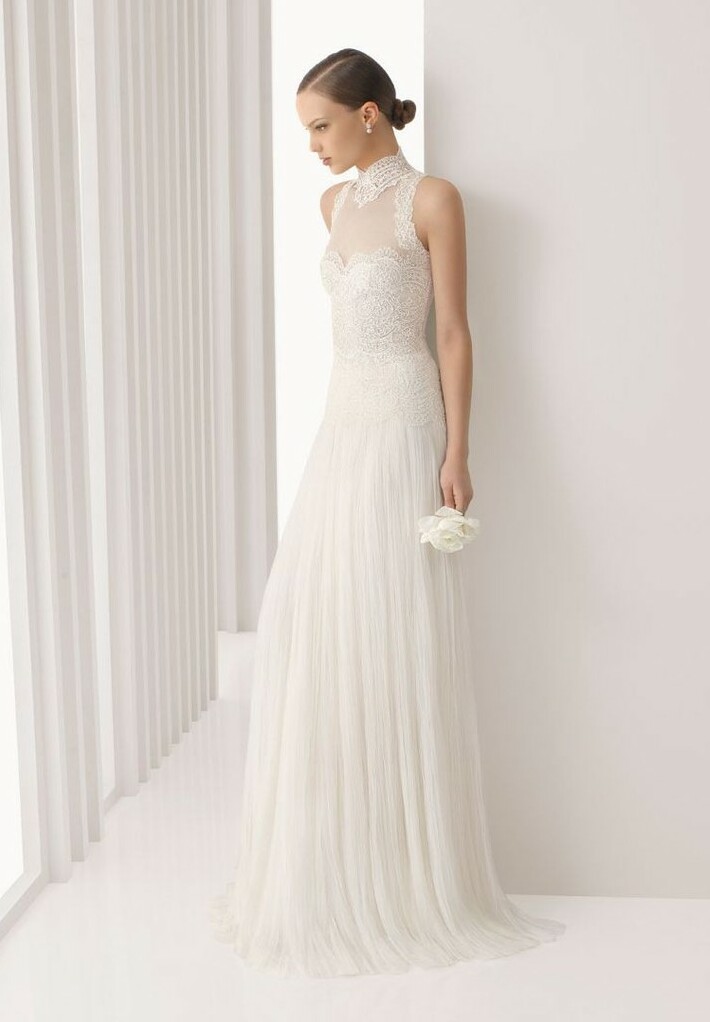 lace, high collar, bridal gowns and wedding dress