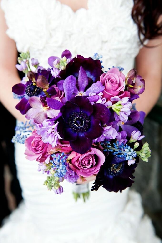 bouquets and purple
