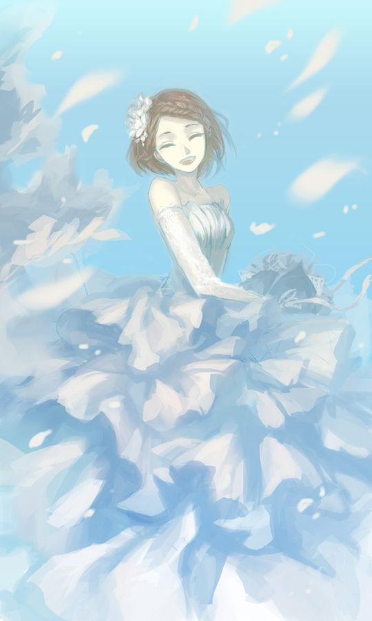 boy, cute, anime girl and wedding dress