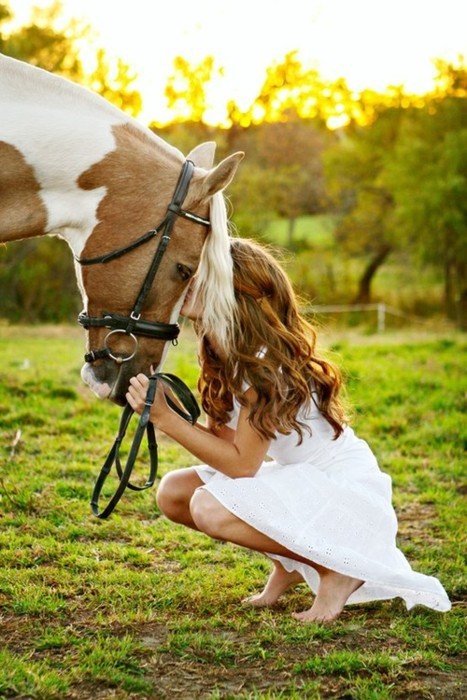 Cowgirl, nature, fashion and horse