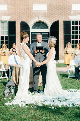 two dresses, proud to love and ceremony