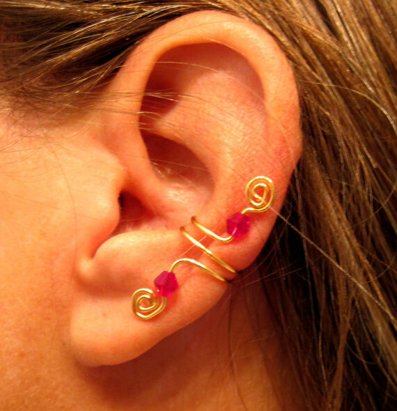 earcuff, cartilage, earrings and spirals
