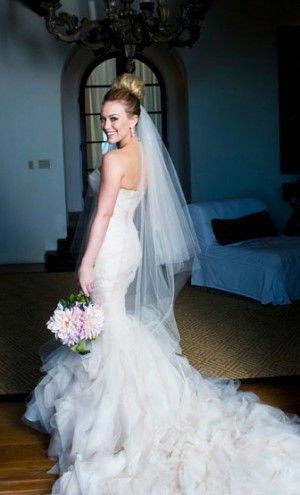 wedding dress, bride dress and Hilary Duff