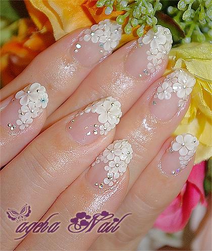 white, beautiful and nails