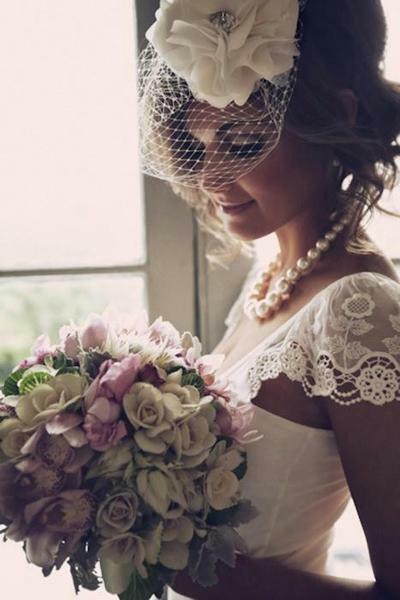 necklace, purple flowers and admire