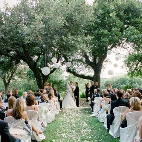 flowers, outside wedding, bride and groom