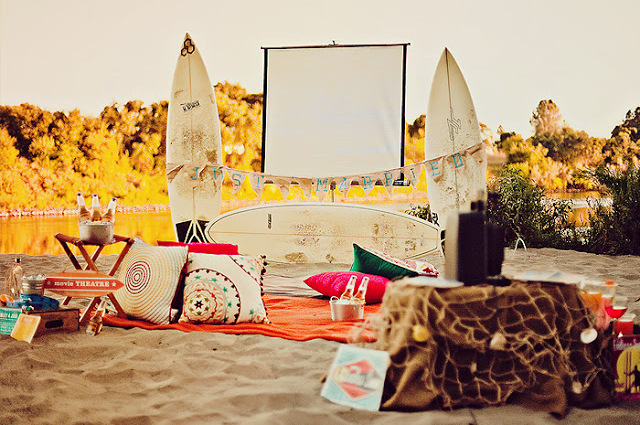 surfboards, decor and just married