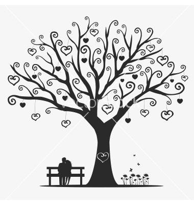 tree, love and hearts