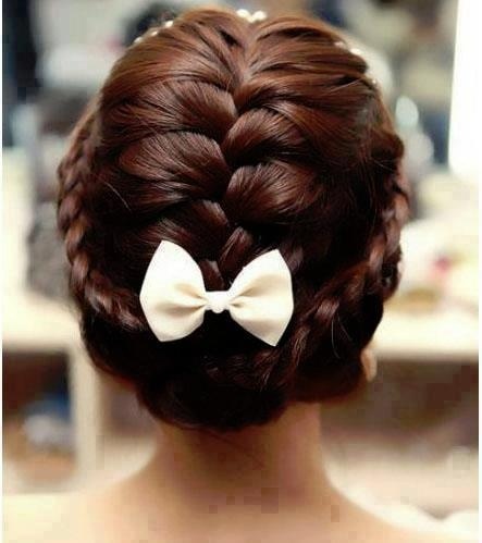 braid, braid updo and bow