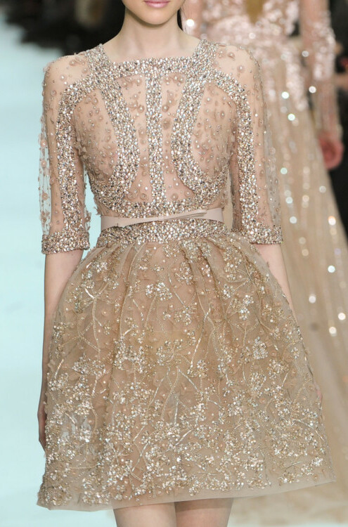Couture, models, evening dress and beaded