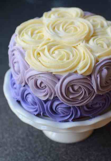 white, purple and crem